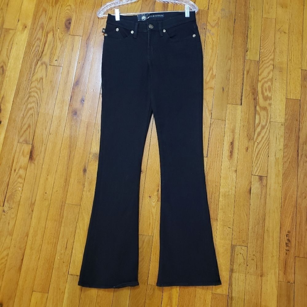 Rock & Republic Women's Jeans Boot cut Dark Wash Stretchy Bling Pockets Sz 6 - Picture 3 of 14